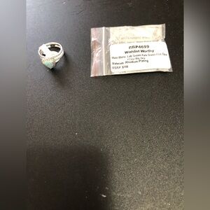 Wishlist Worthy Pale Green Fire Opal Ring.  Size 8